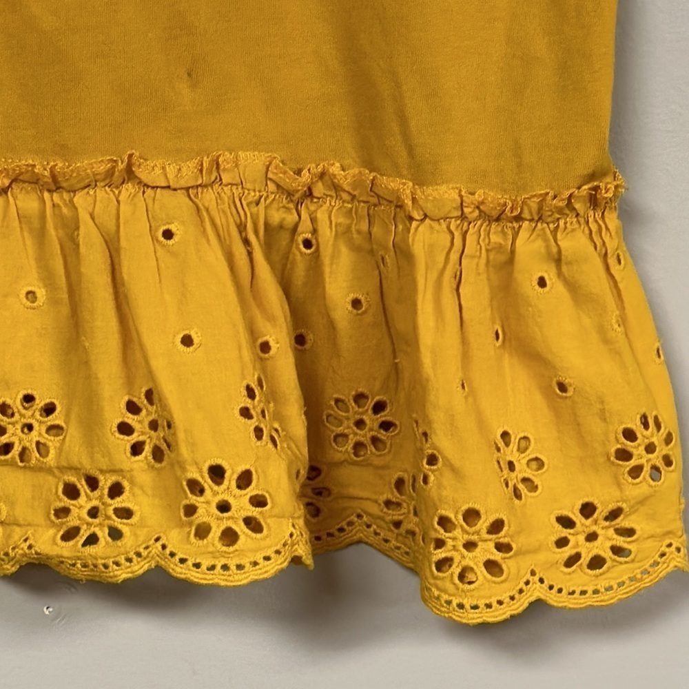 J CREW golden Rod Eyelet Top /tank with Ruffled Hem, 100% cotton, XS - Picture 4 of 6
